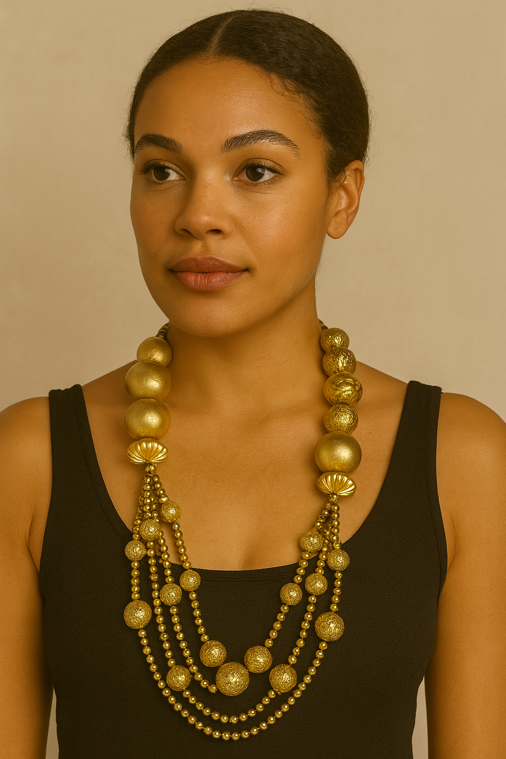 Regal Cascade Gold Necklace