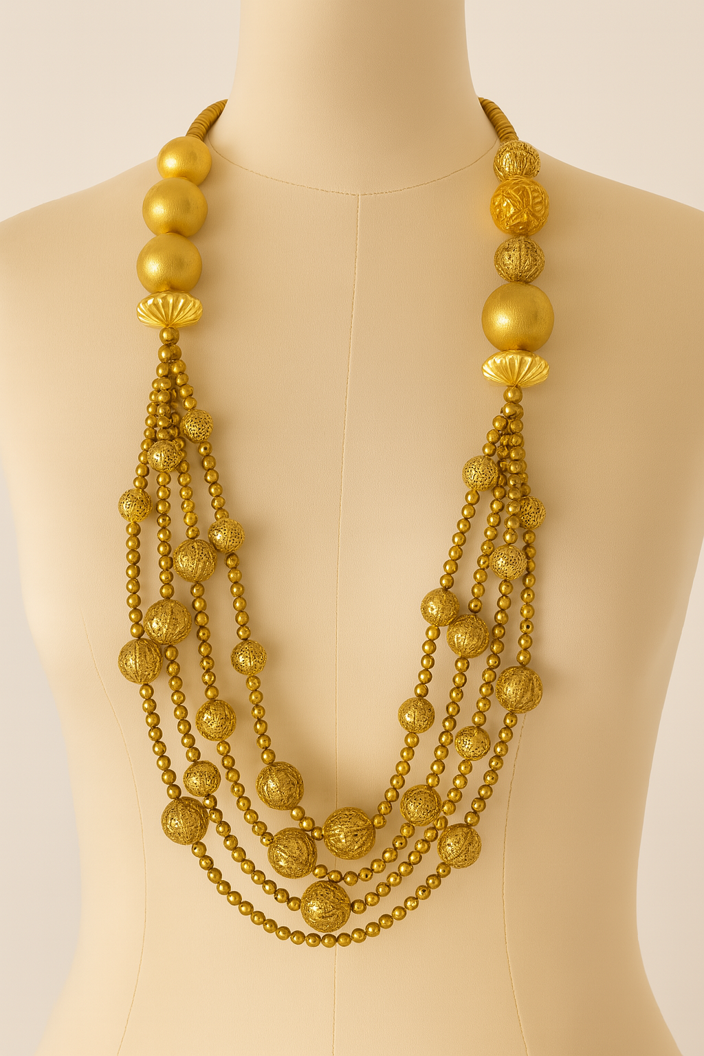 Regal Cascade Gold Necklace