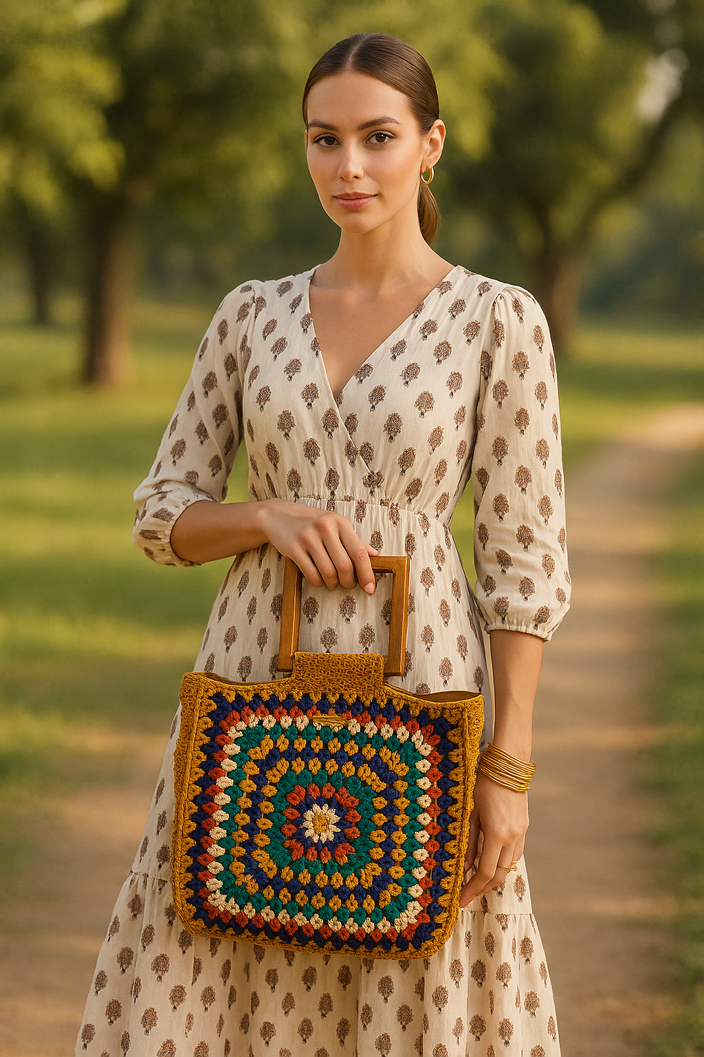 Boho Bloom Crochet Tote