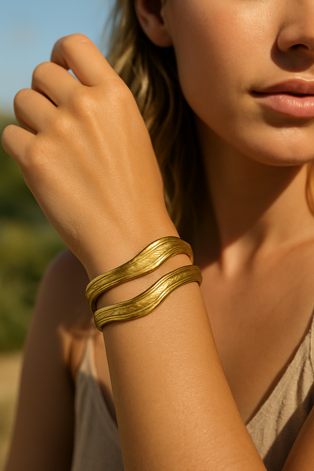 Liquid Gold Sculptural Cuff
