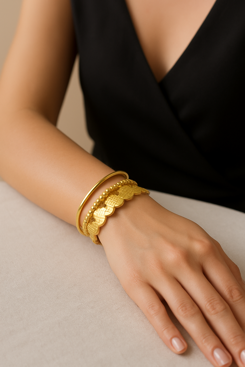 Medallion Cascade Stainless Steel Cuff