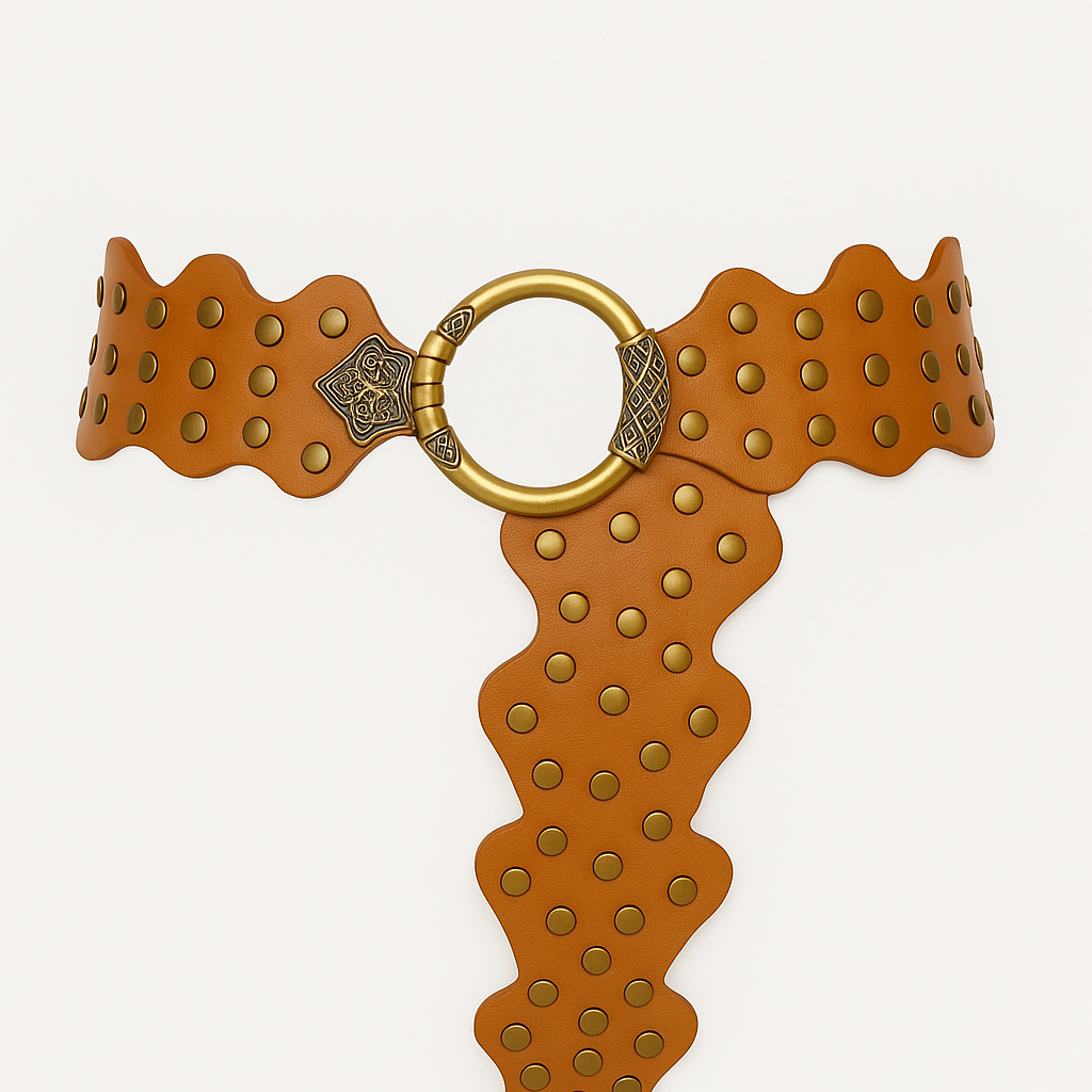Vintage-Inspired Studded Leather Belt