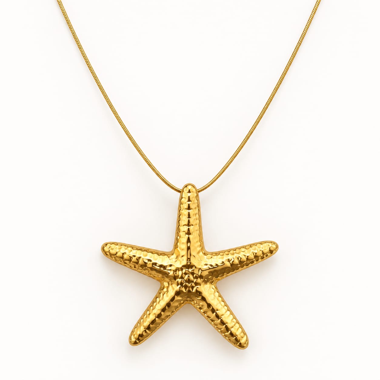 Golden Starfish Pendant Necklace