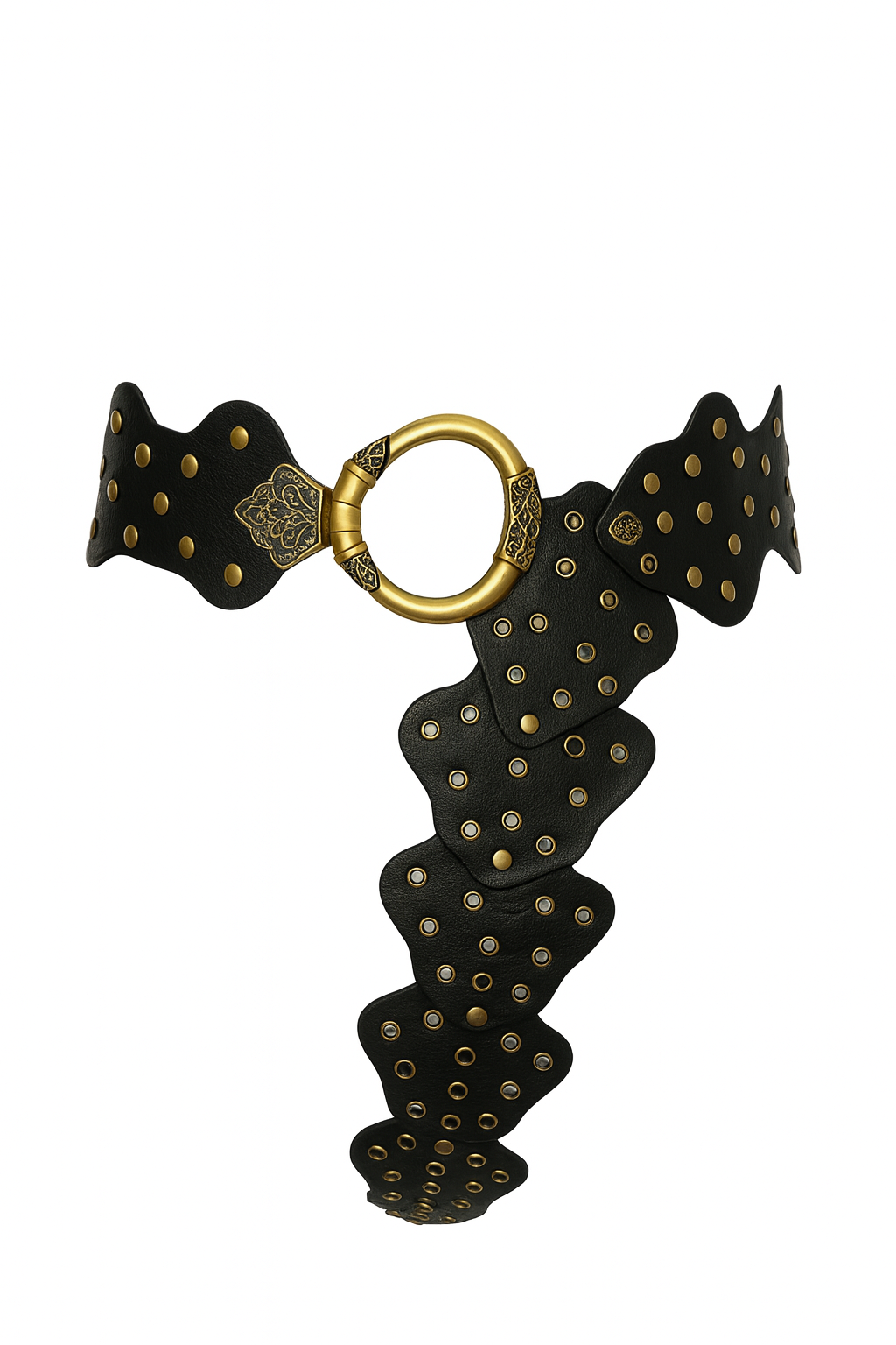 Vintage-Inspired Studded Leather Belt