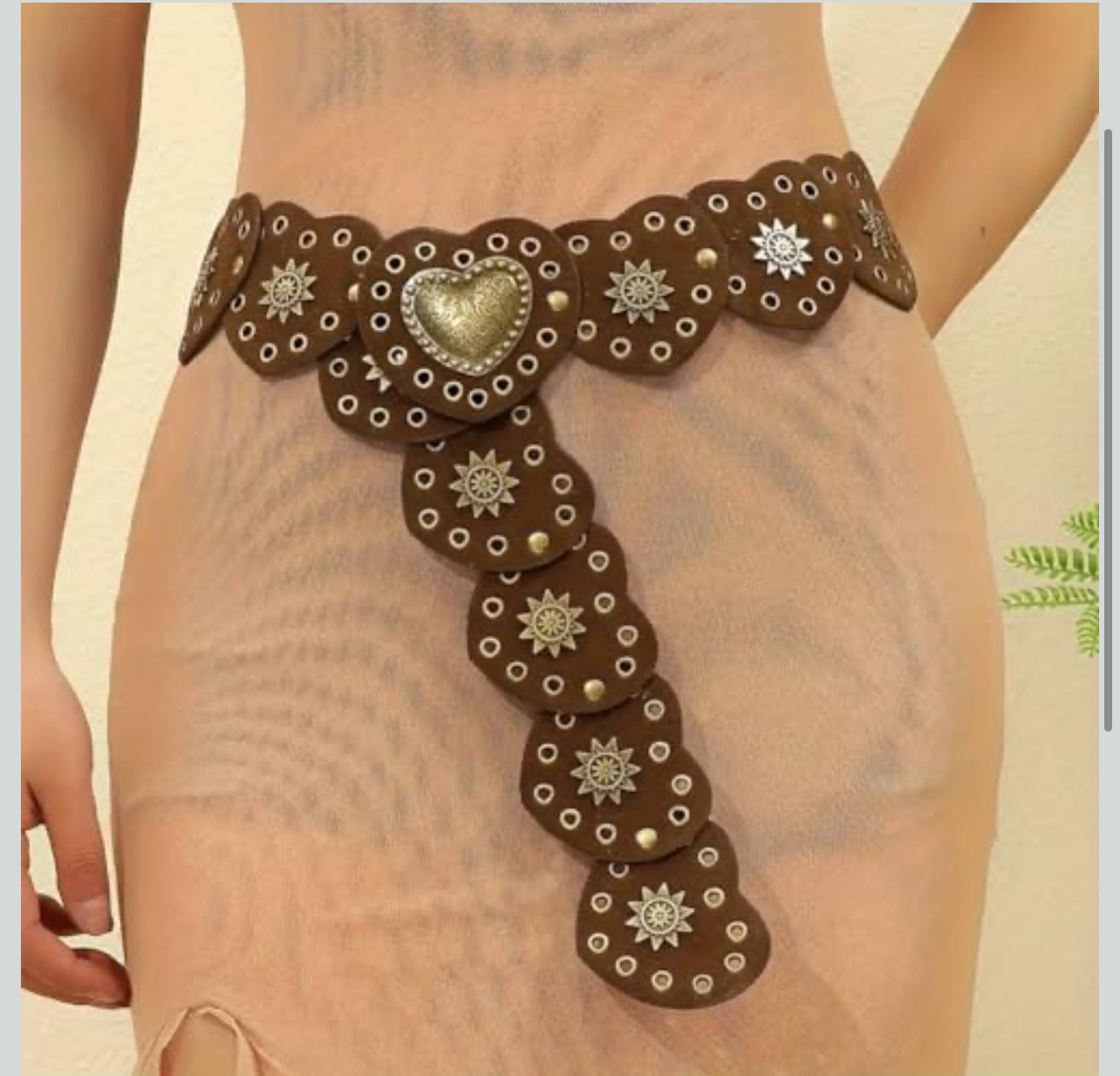 Heart & Sunburst Drop Belt 111CM