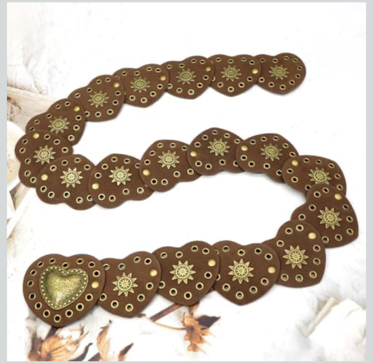 Heart & Sunburst Drop Belt 111CM