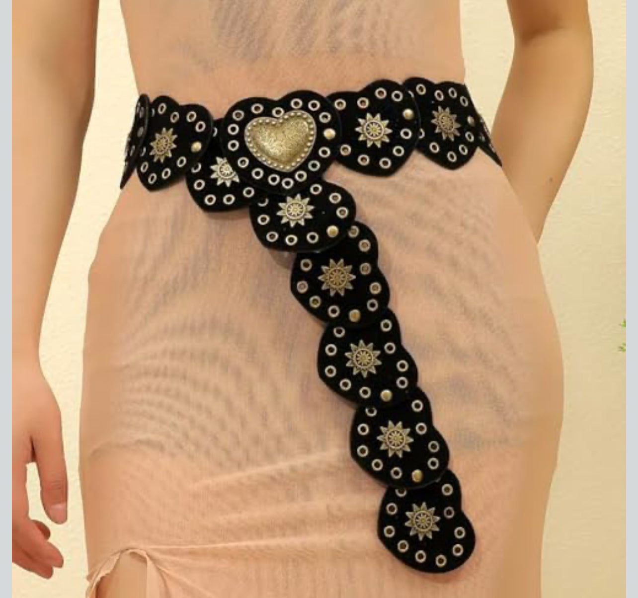 Heart & Sunburst Drop Belt 111CM