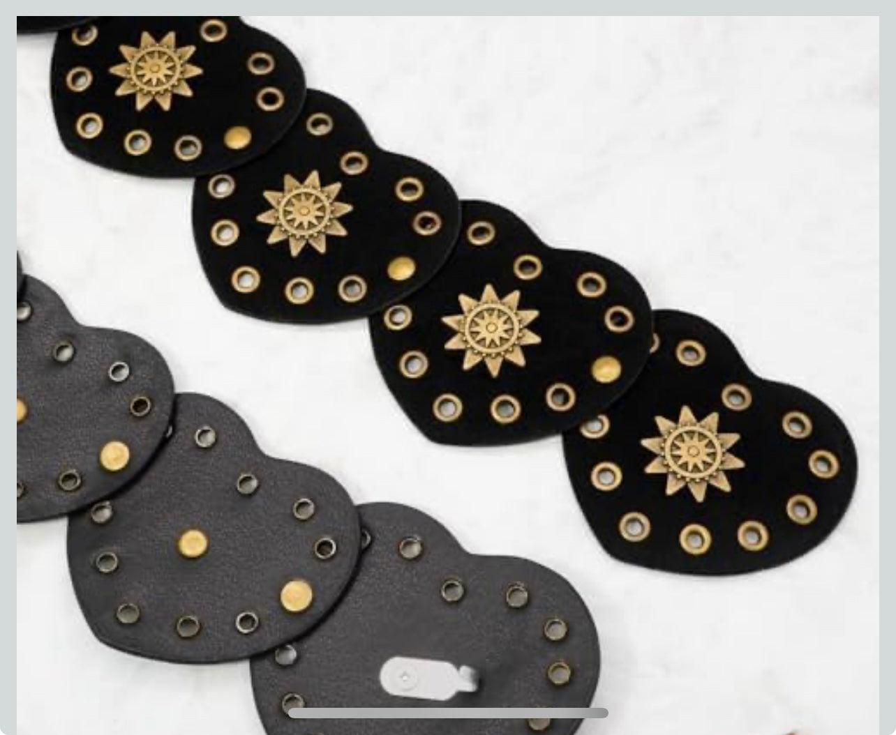 Heart & Sunburst Drop Belt 111CM
