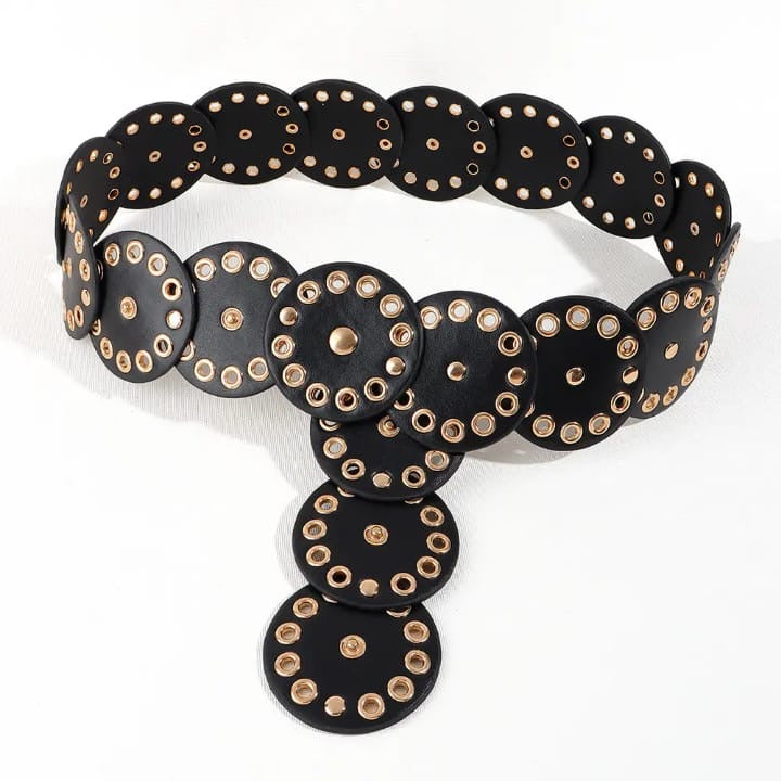 Bold Circle Eyelet Belt