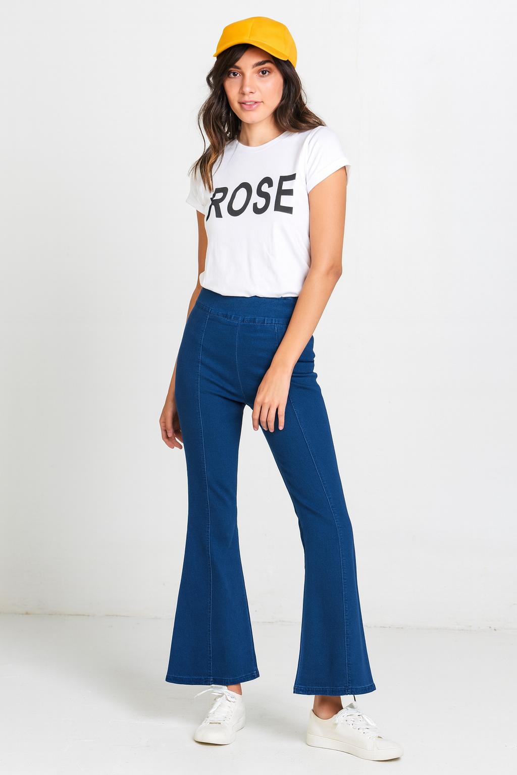 High Waisted Flared Denim