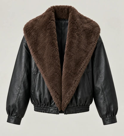The Luxe Collar Leather Jacket