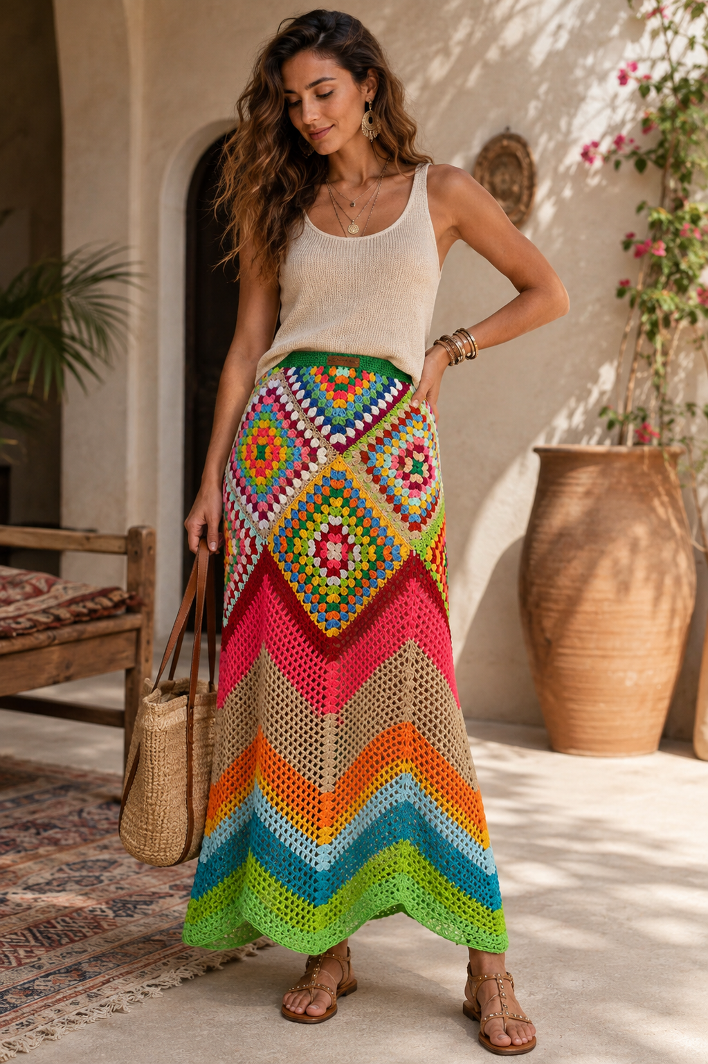 The Santorini Crochet Skirt
