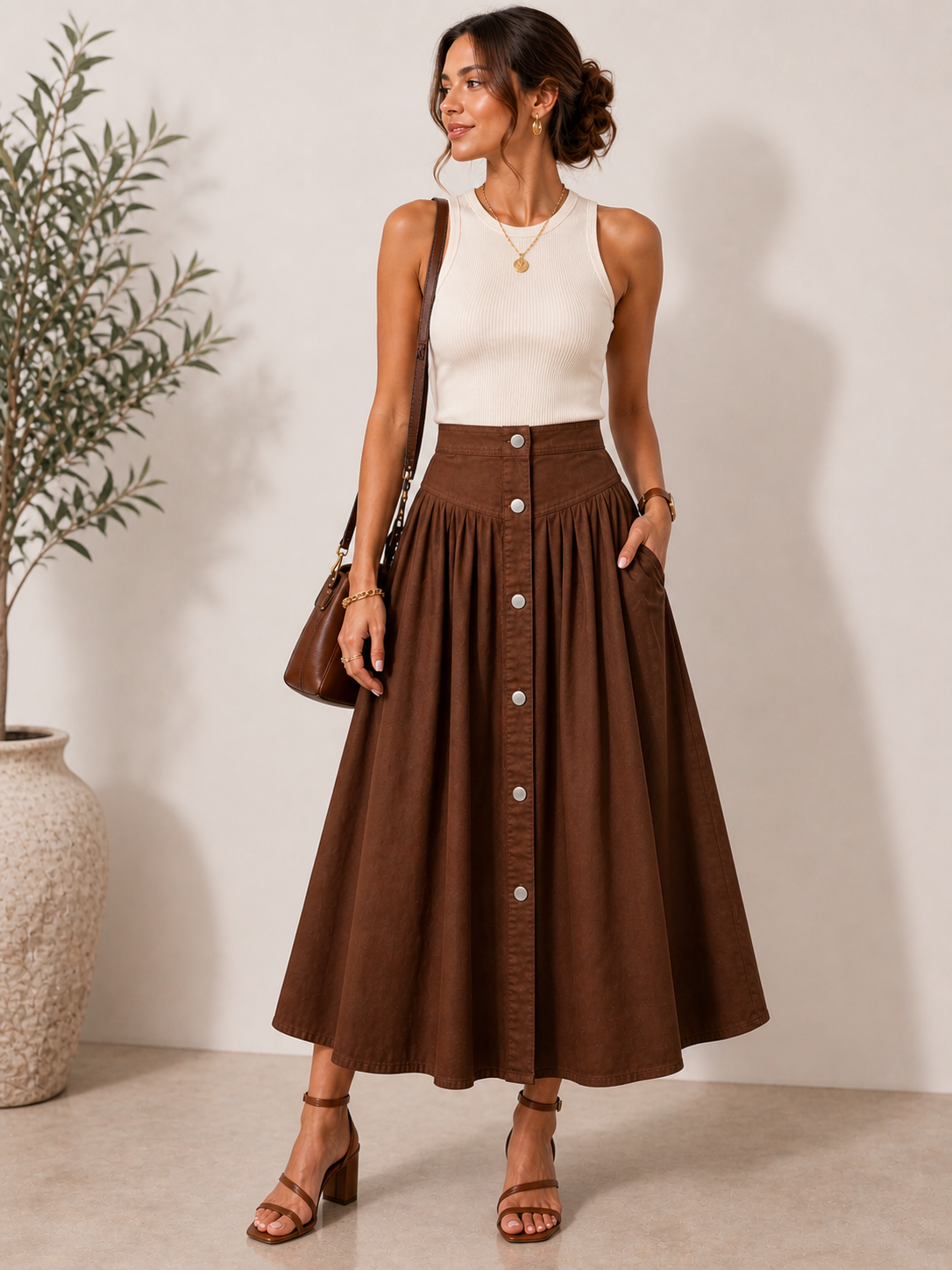 High-Waist Flow Skirt