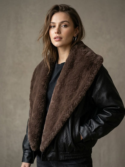 The Luxe Collar Leather Jacket