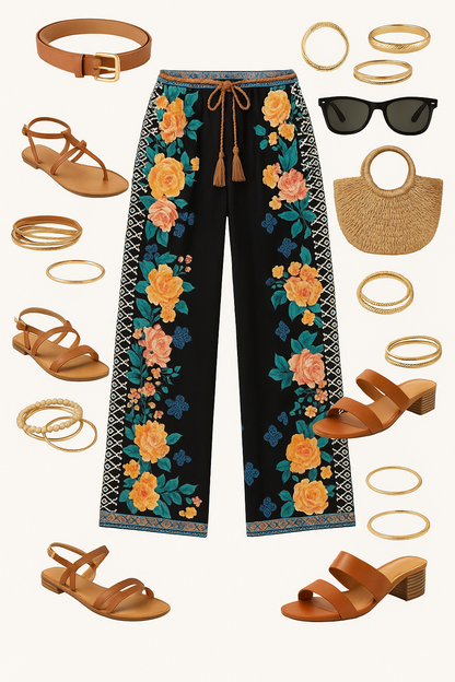 Golden Rose Boho Pants