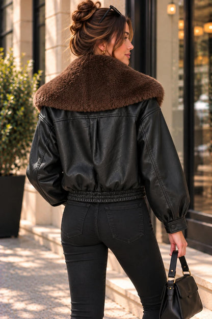 The Luxe Collar Leather Jacket