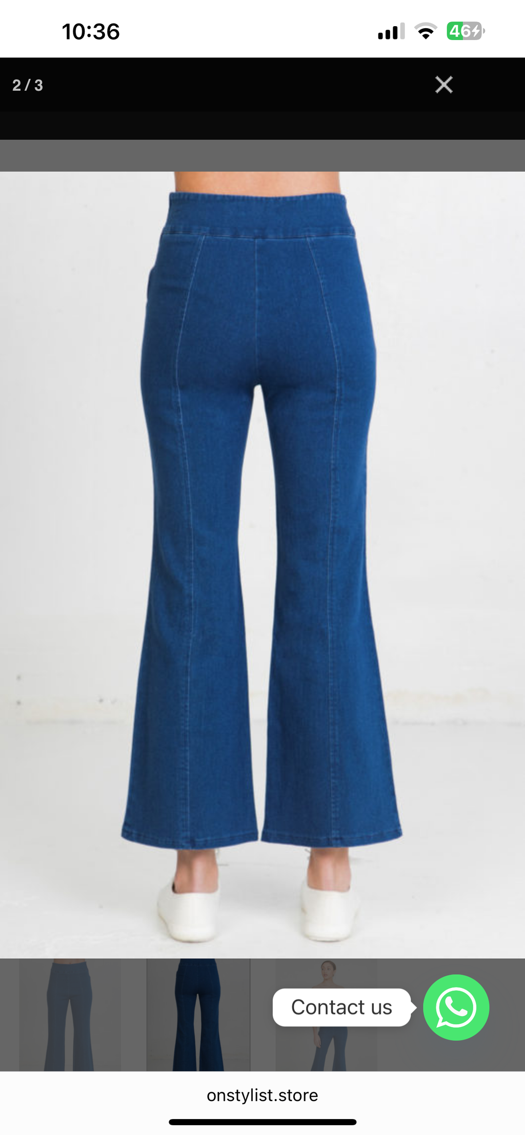 High Waisted Flared Denim