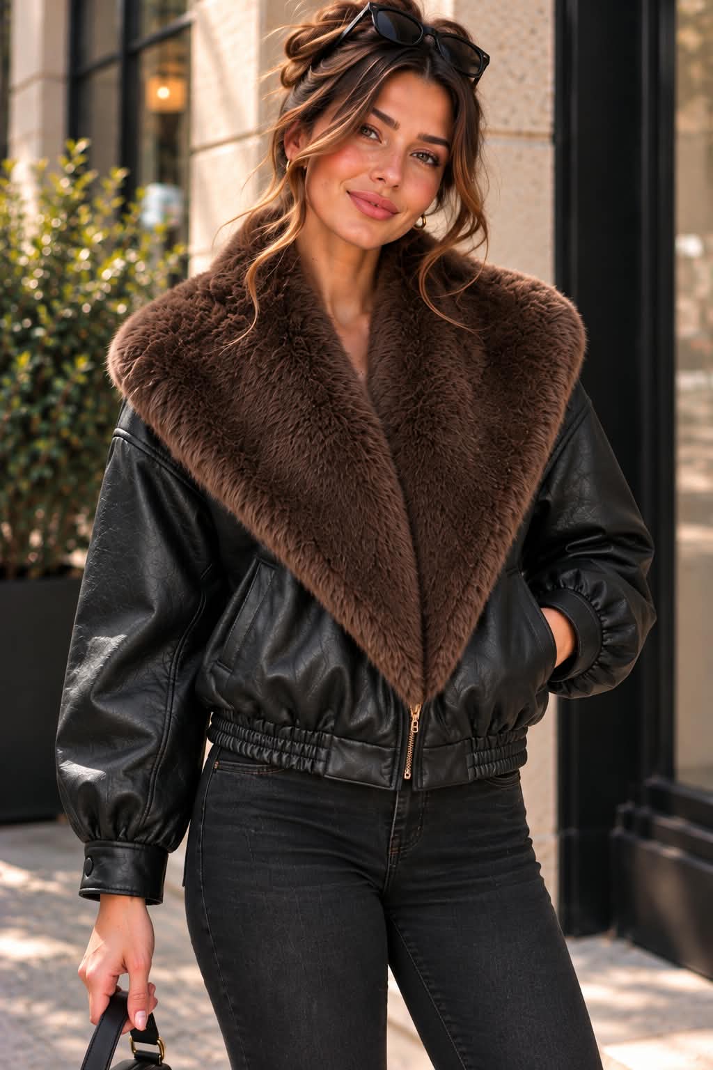 The Luxe Collar Leather Jacket