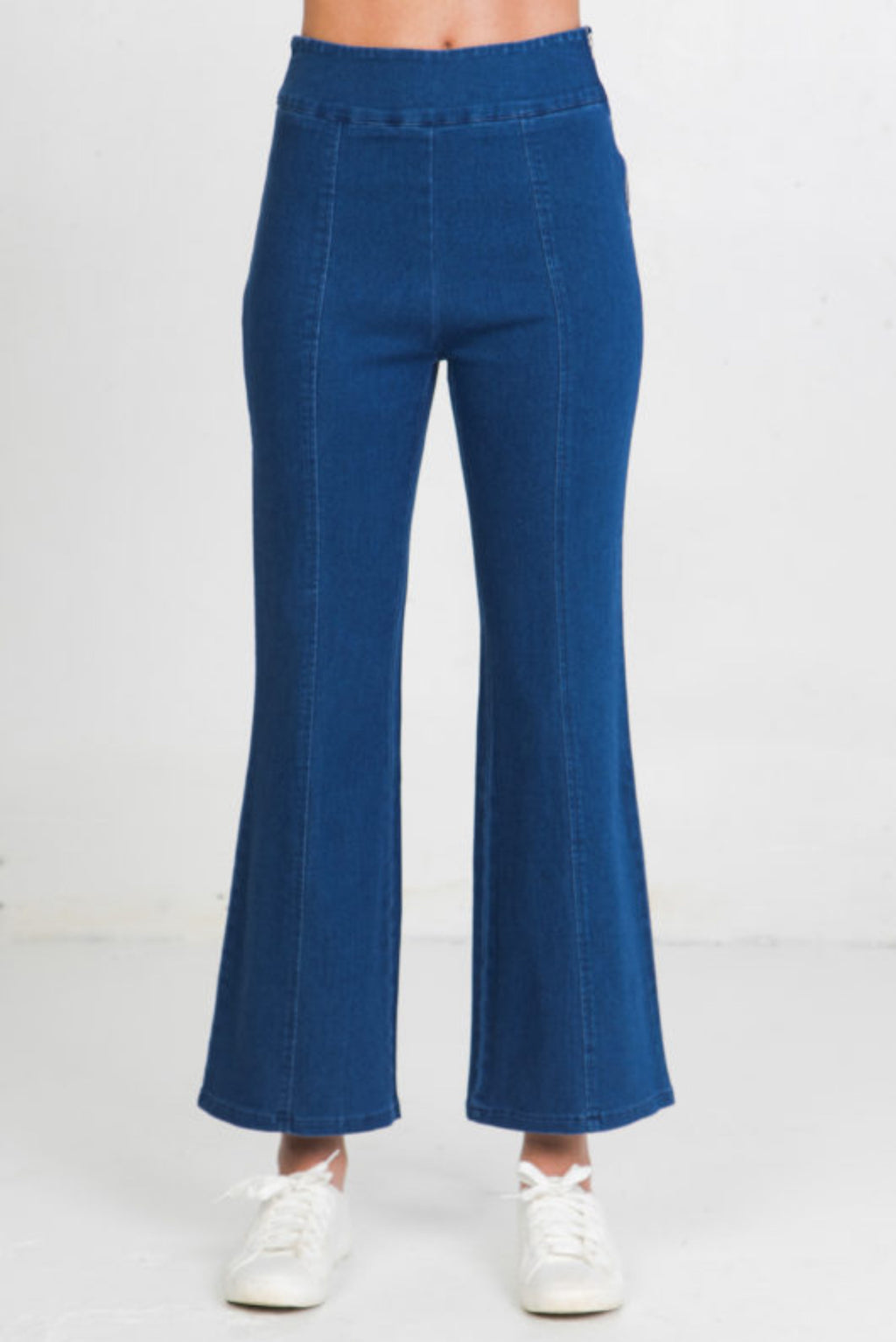 High Waisted Flared Denim