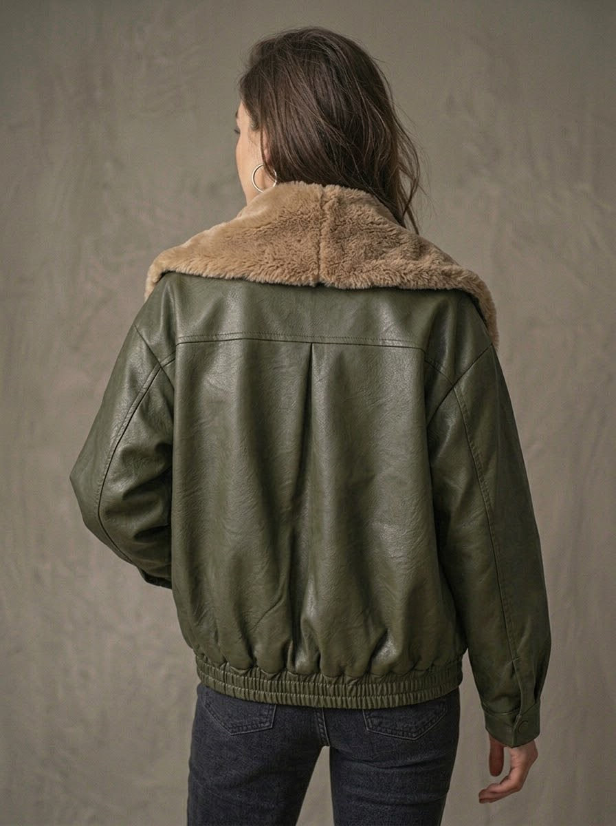 The Luxe Collar Leather Jacket
