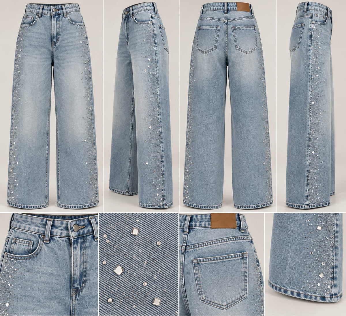 Bling wide-leg denim