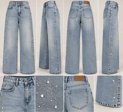 Bling wide-leg denim