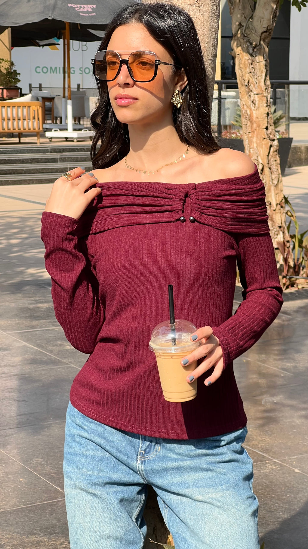 Off Shoulder Trendy Top