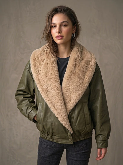 The Luxe Collar Leather Jacket