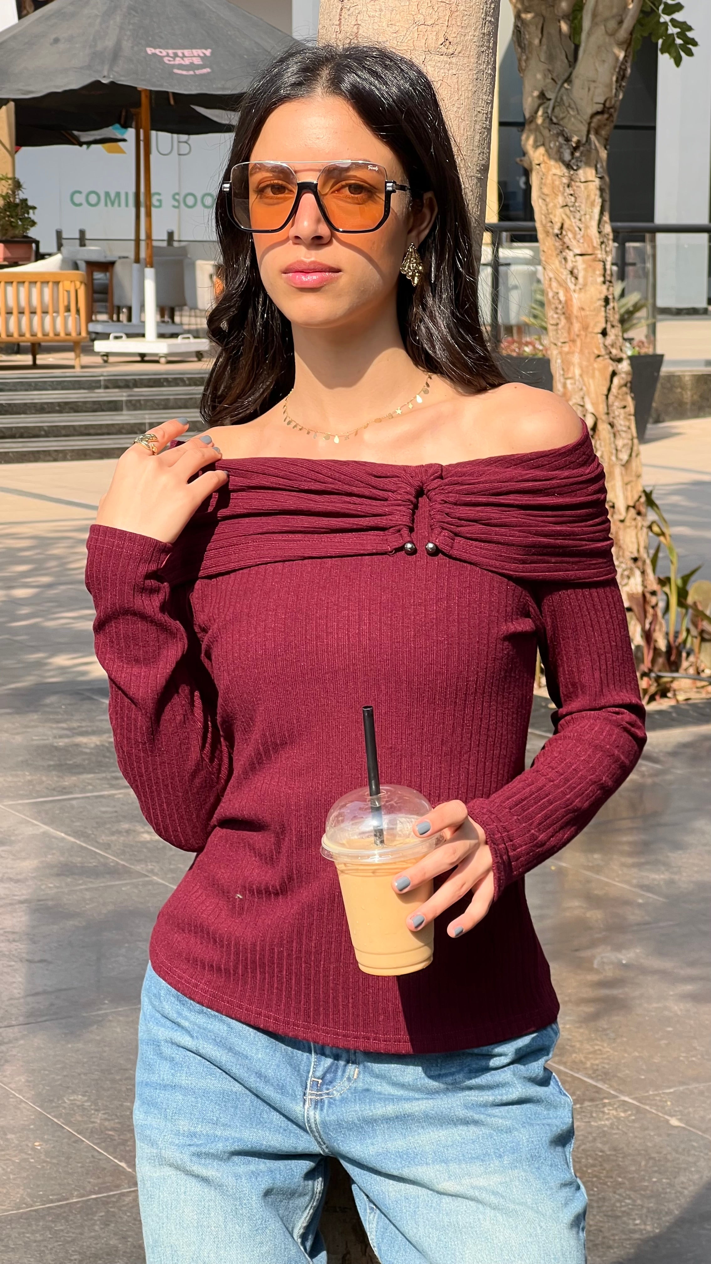 Off Shoulder Trendy Top