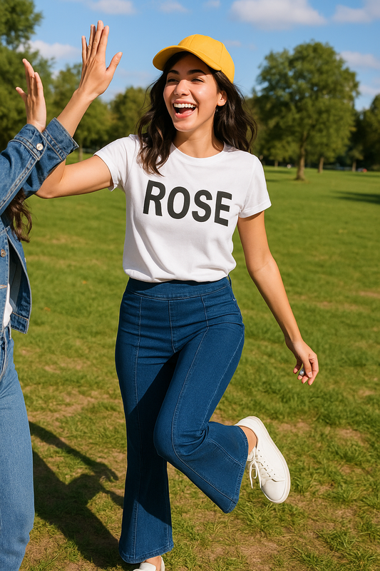 High Waisted Flared Denim