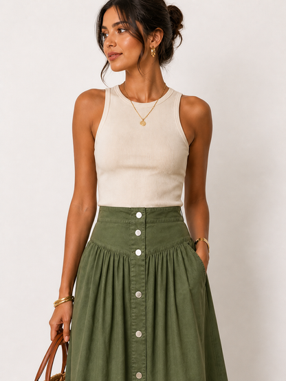 High-Waist Flow Skirt