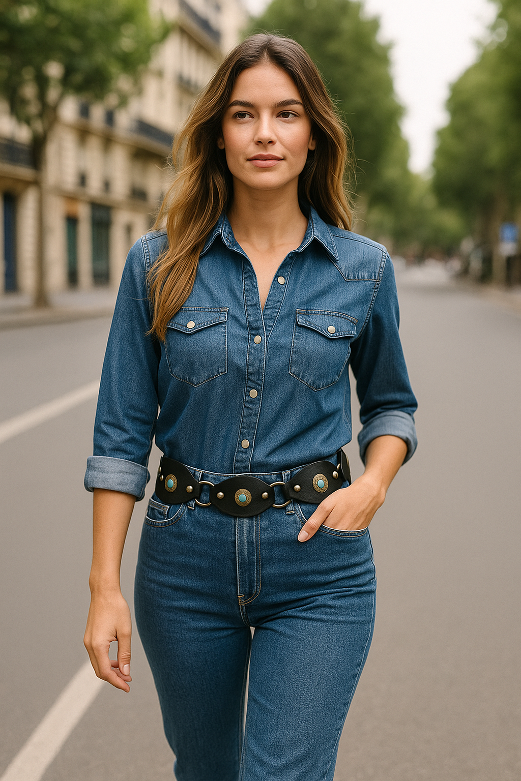 Blush Turquoise Charm Belt – 111 cm