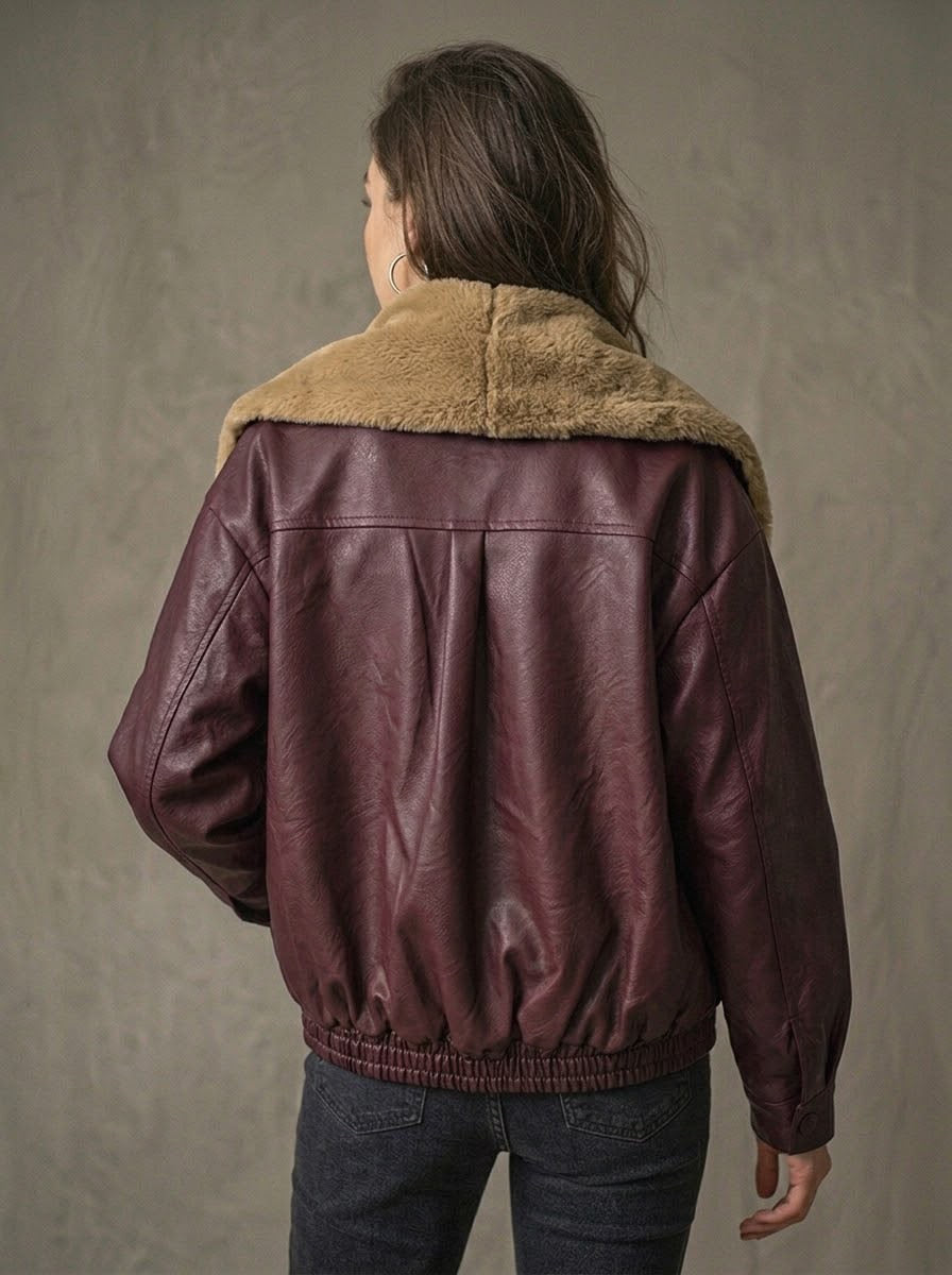 The Luxe Collar Leather Jacket