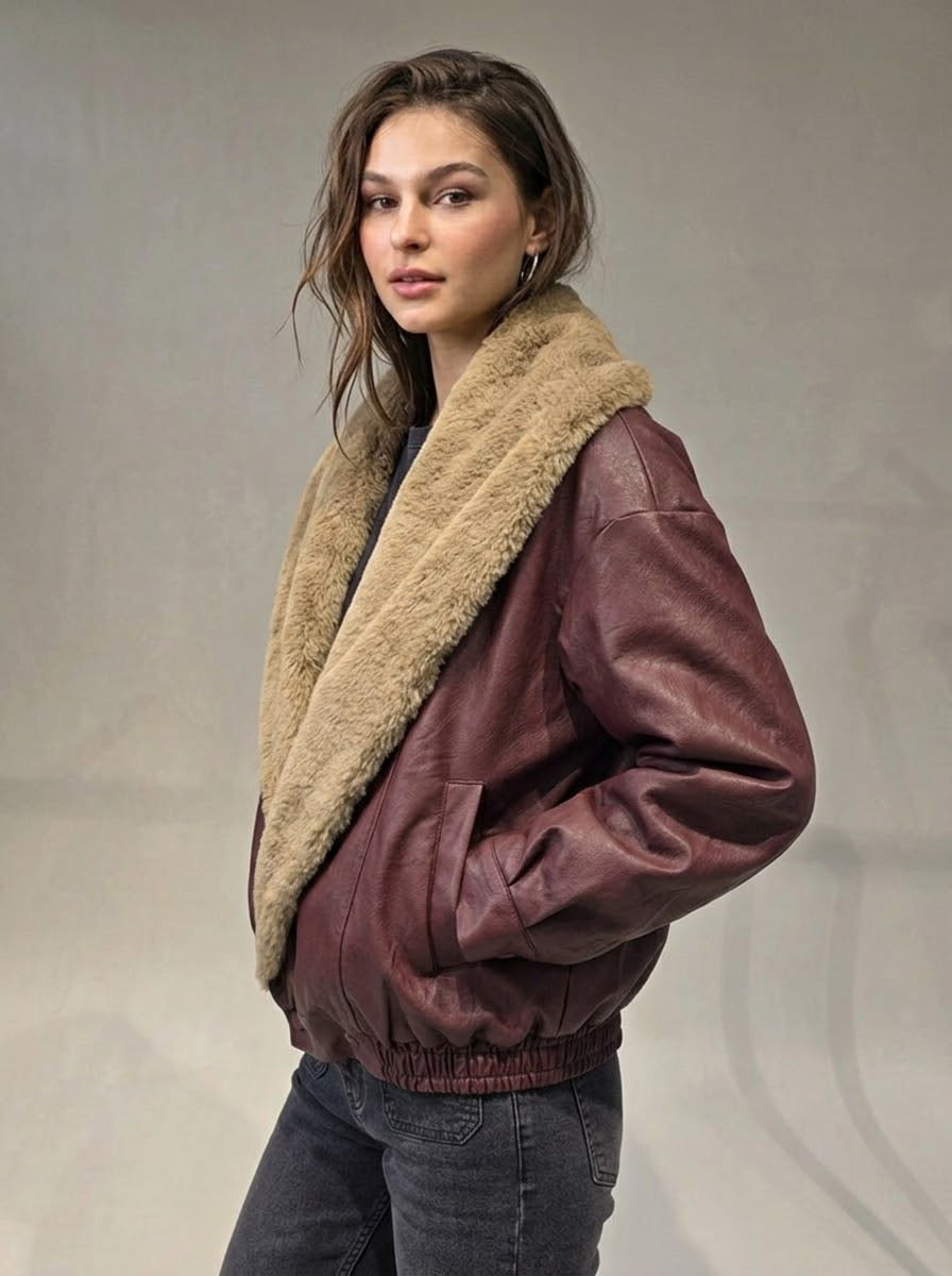 The Luxe Collar Leather Jacket