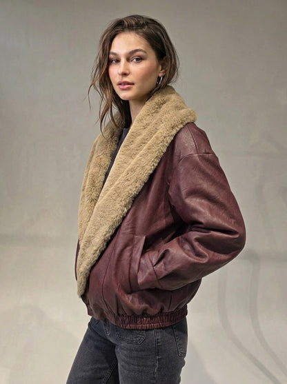 The Luxe Collar Leather Jacket