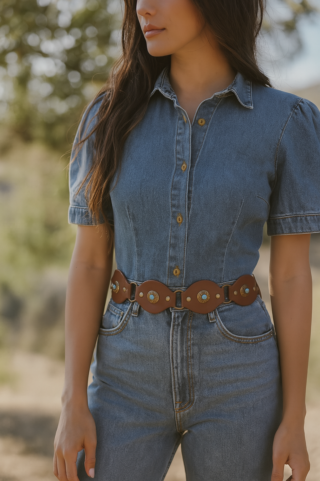 Blush Turquoise Charm Belt – 111 cm