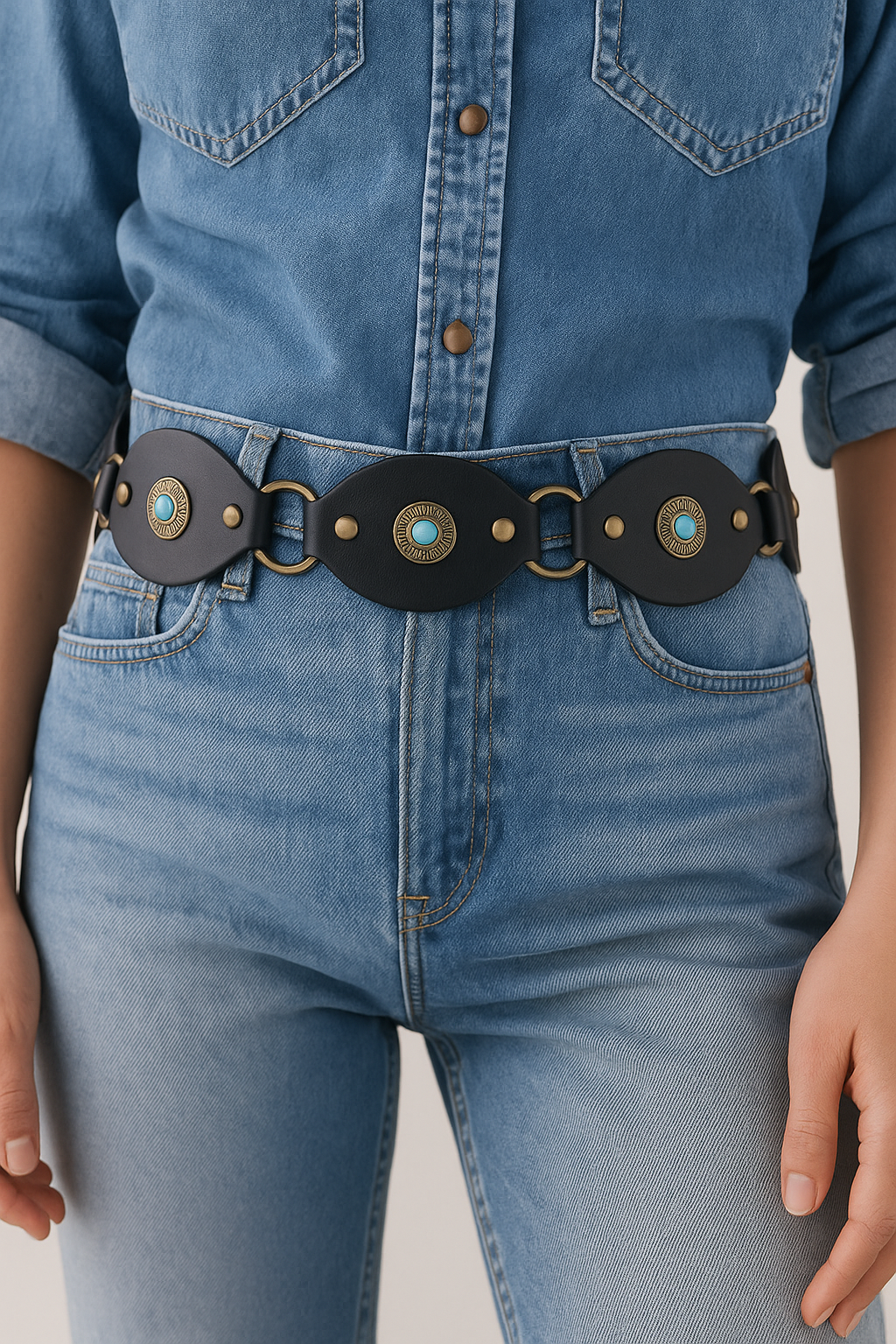 Blush Turquoise Charm Belt – 111 cm