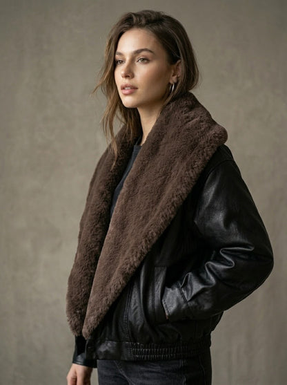 The Luxe Collar Leather Jacket
