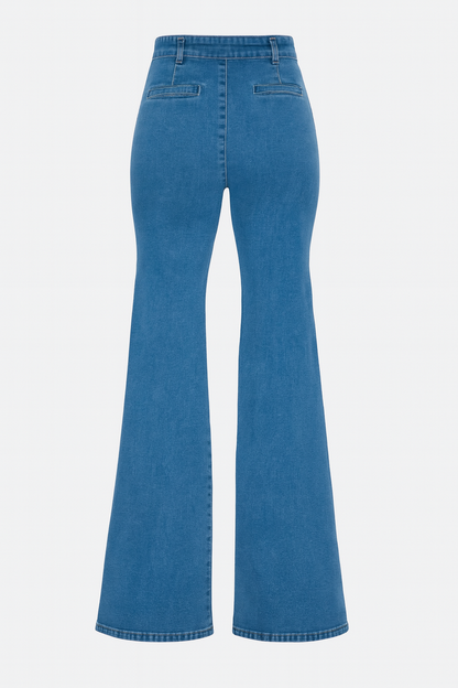 Retro Flare Belted Jeans