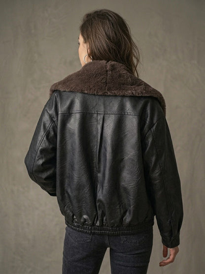 The Luxe Collar Leather Jacket