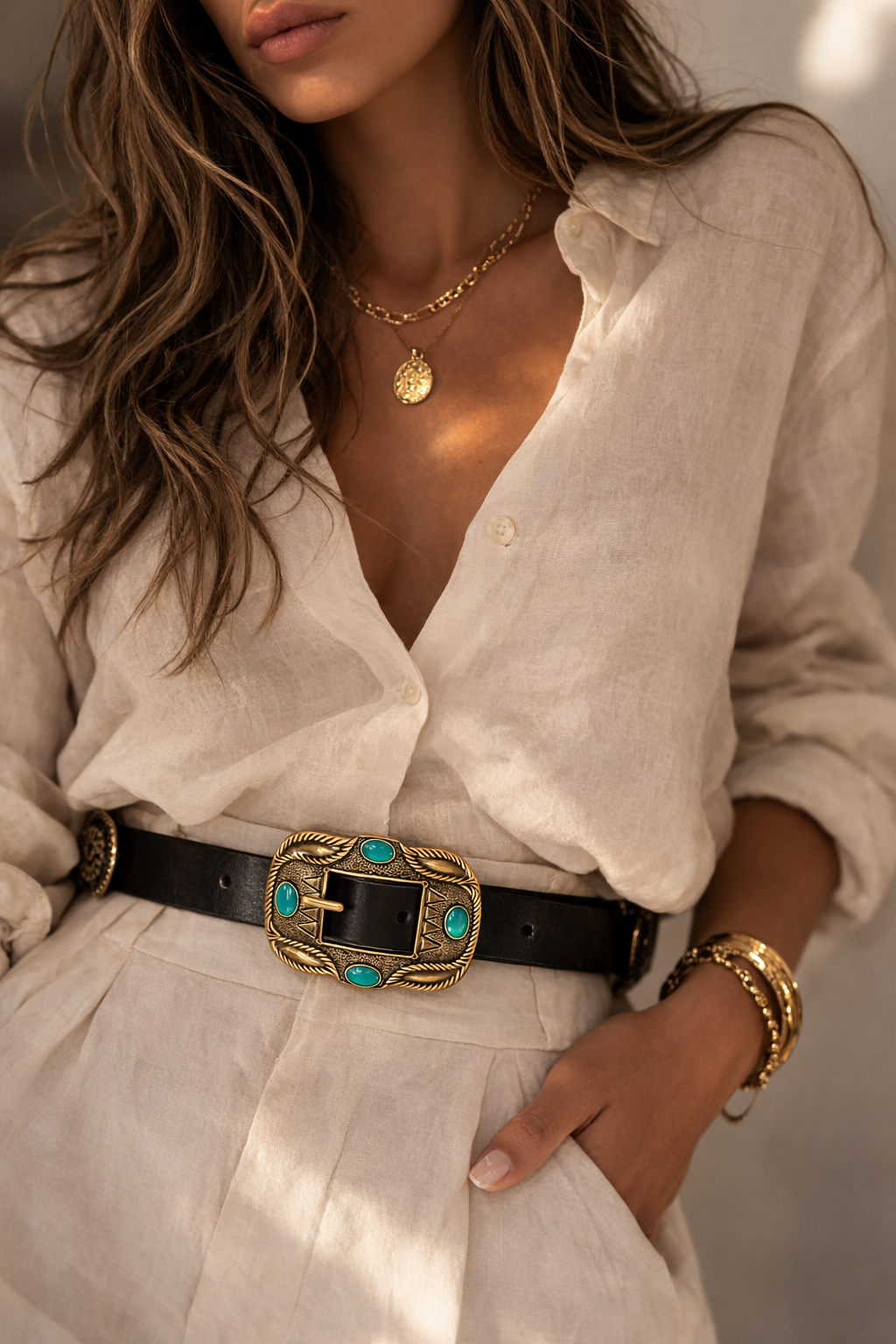 Arizona Turquoise Belt- 109 cms