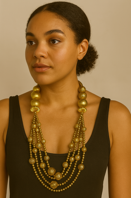Regal Cascade Gold Necklace