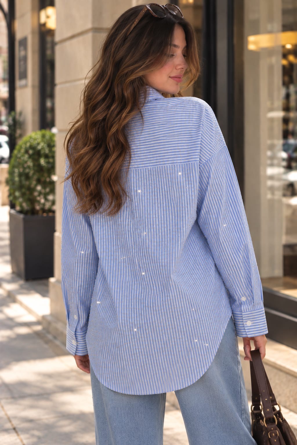 Sparkling Blue Oversized Shirt