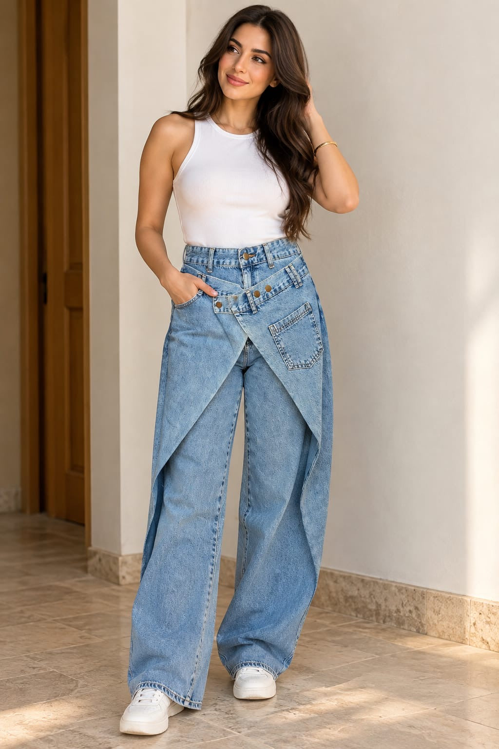 Overlay Soft Denim Wide Leg