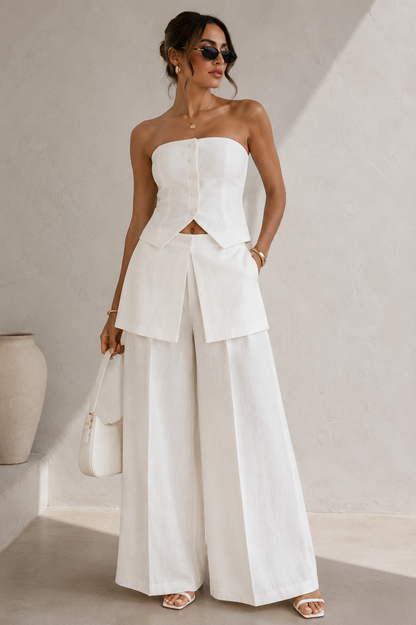 Skirted Wide-Leg Pants