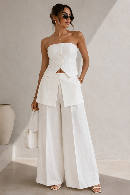Skirted Wide-Leg Pants
