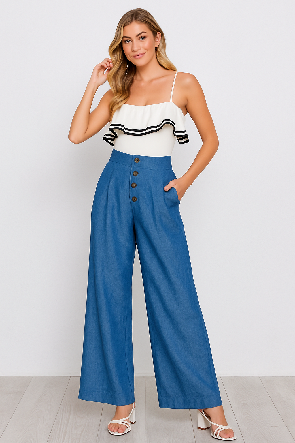 Skyline Wide-Leg Denim Pants