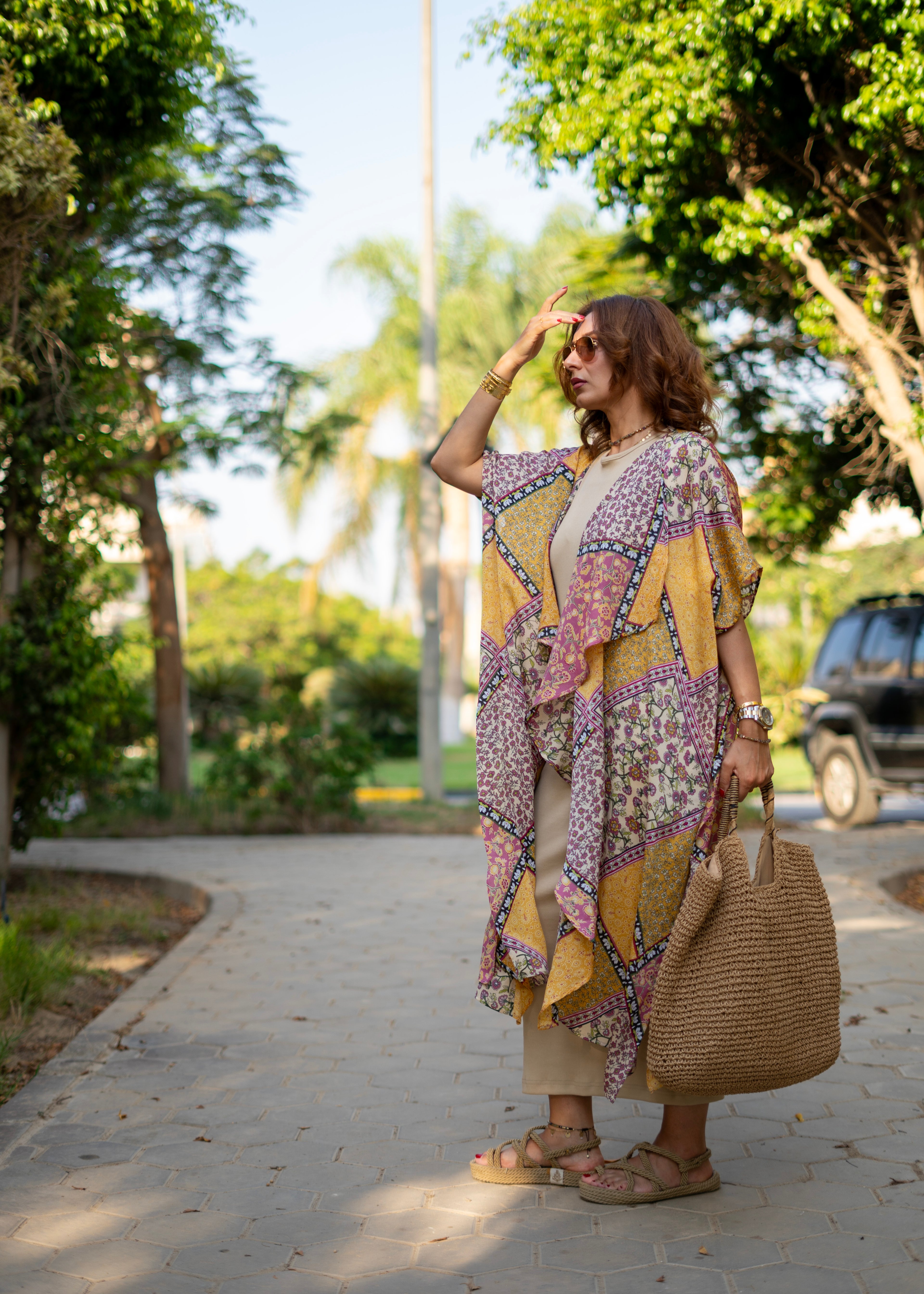 Printed Chiffon Kimono