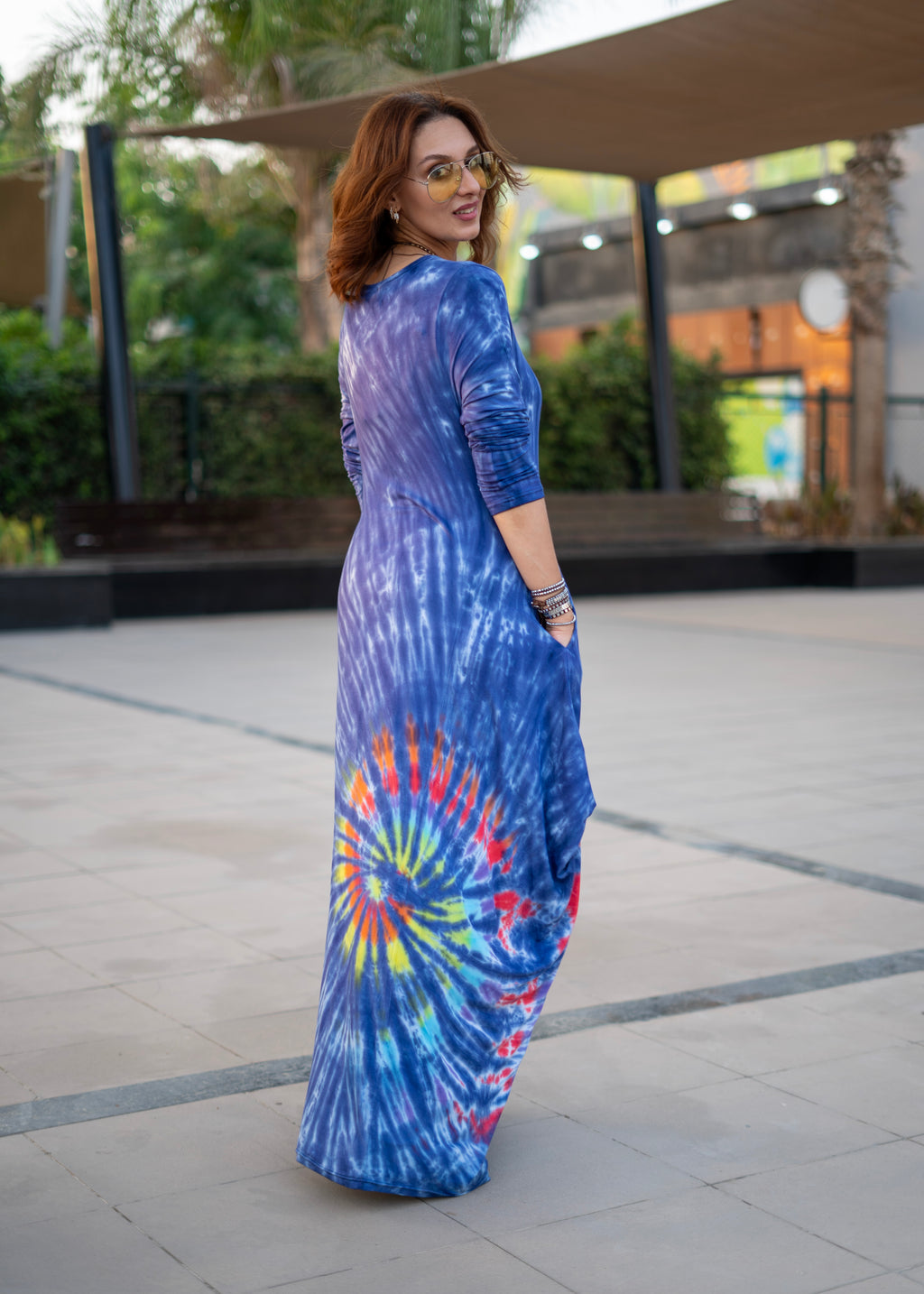 Navy Tiedye Ballon Dress