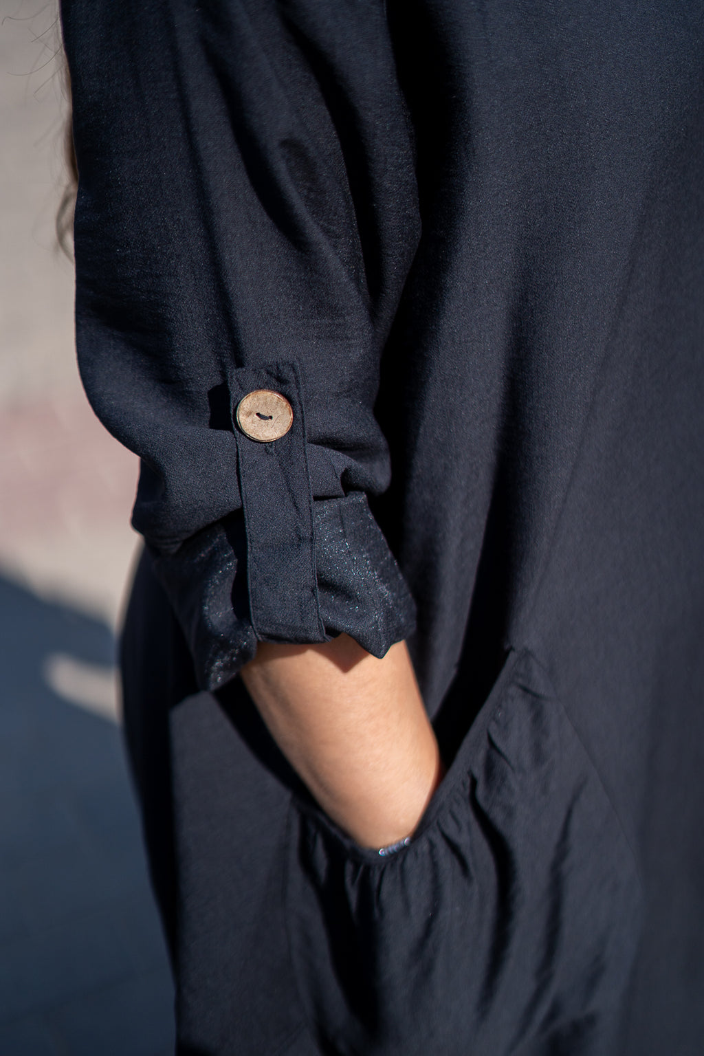 Black Large Pocket Dress